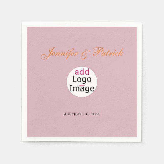 Servilleta De Papel Personalizable profesional Business Dusty Rosa Hue (Anverso)