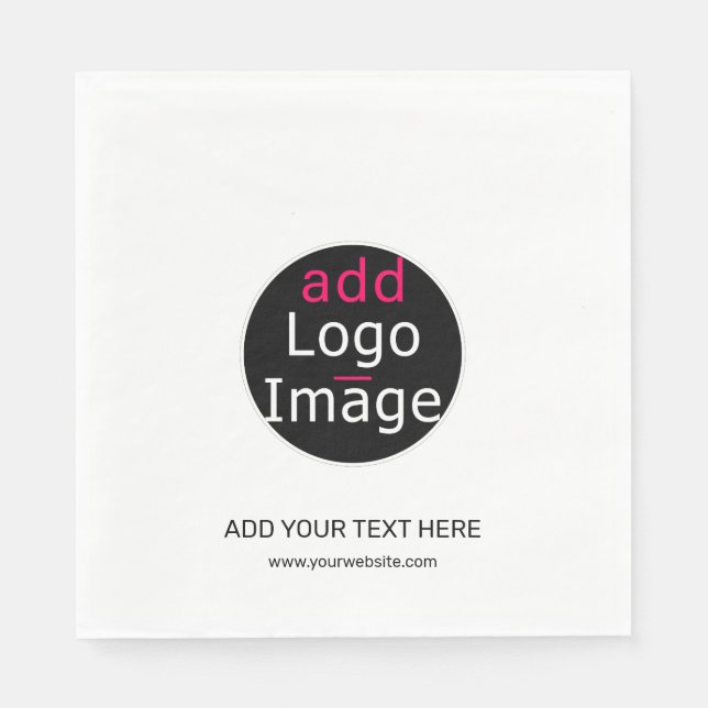 Servilleta De Papel Personalizable profesional moderno blanco (Anverso)