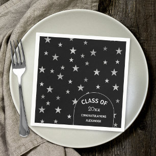 Servilleta De Papel Personalizable Silver Stars fiesta de graduación n