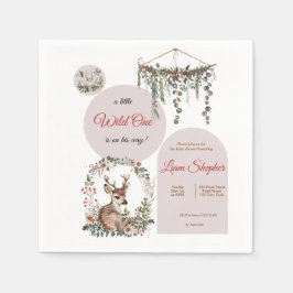 Servilleta De Papel Personalizable Sweet Little Deer Theme Baby Shower