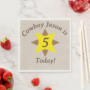 Servilleta De Papel Personalizable Tema de Cowboy