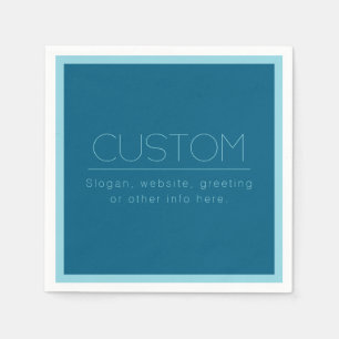 Servilleta De Papel Personalizable Texto moderno   Azul de huevo de Oc