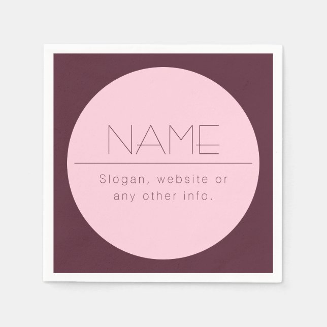 Servilleta De Papel Personalizable Texto moderno con borde (Anverso)