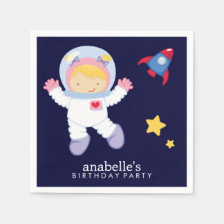 Servilleta De Papel Personalización de la fiesta de cumpleaños espacia