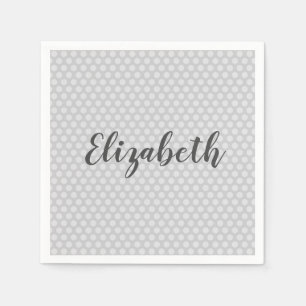 Servilleta De Papel Personalización de los puntos de Polka gris