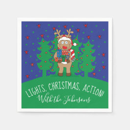 Servilleta De Papel Personalización de Navidades Renos de Cocktail Nap