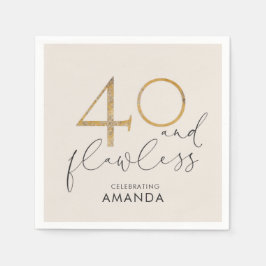 Servilleta De Papel Personalización de oro rosa y gris de Rubor 40 y s