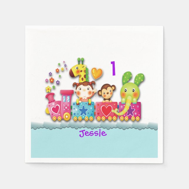 Servilleta De Papel Personalización del niño menor de edad en el progr (Anverso)