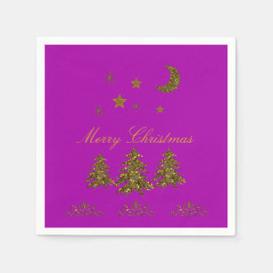 Servilleta De Papel Personalización, espumoso árbol de Navidad, luna,