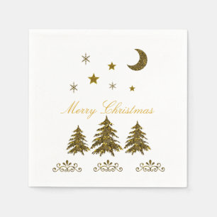 Servilleta De Papel Personalización, espumoso árbol de Navidad, luna,