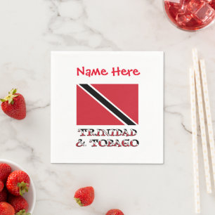 Servilleta De Papel Personalización roja de la bandera de Trinidad-Tob