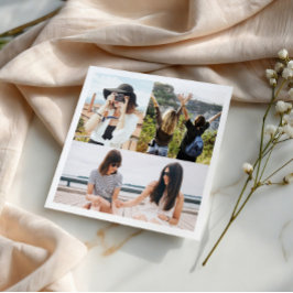 Servilleta de papel personalizada con collage de 3