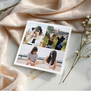 Servilleta de papel personalizada con collage de 3