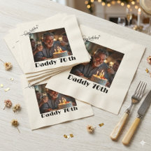 Servilleta de papel personalizada con foto Feliz c