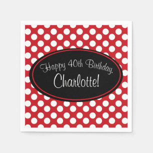 Servilleta de papel personalizada del lunar rojo y