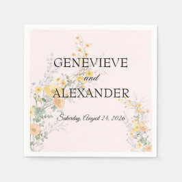 Servilleta de papel personalizada para boda con fl