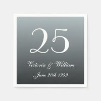 Personalizado 25º Boda Aniversario Fiesta Napkins