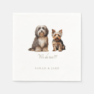 Servilleta De Papel Personalizado 2 Boda Mascota Napkins