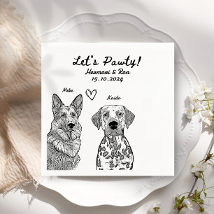 Servilleta De Papel Personalizado 2 Mascota Dibujar toallas Bodas pers