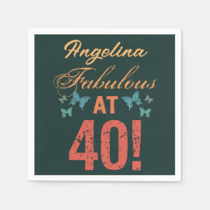 Servilleta De Papel Personalizado 40.º cumpleaños fabuloso
