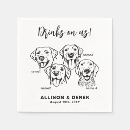 Servilleta De Papel Personalizado 4 Perros Beber Sobre Mí