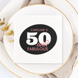 Servilleta De Papel Personalizado 50 Y Fabulosa Fiesta de Cumpleaños