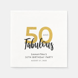 Servilleta De Papel Personalizado 50 y fabuloso documento de fiesta de