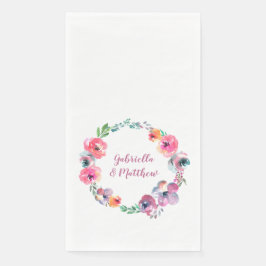 Servilleta De Papel Personalizado acuarela Flores de elegante matrimon