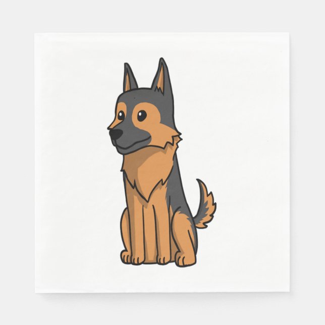 Servilleta De Papel Personalizado alemán de Shepherd Cute (Anverso)