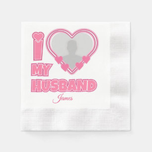 Servilleta De Papel Personalizado Amo a Mi Marido - Añadir foto y nomb