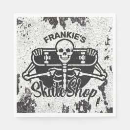 Servilleta De Papel Personalizado AÑADIR NOMBRE Skull Skateboard Skate