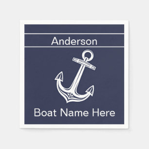 Servilleta De Papel Personalizado Anchor Nautical Bathroom Ocean Naval