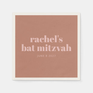 Servilleta De Papel Personalizado Audaz Tipografía Terracotta Bat Pink