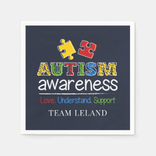 Servilleta De Papel Personalizado Autismo Conciencia Amor Comprender A