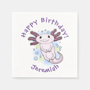 Servilleta De Papel Personalizado axolotópico rosa adorable