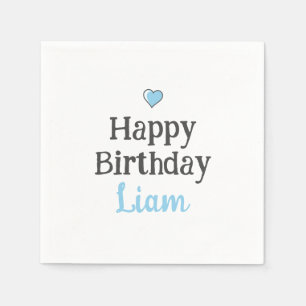 Servilleta De Papel Personalizado azul de cumpleaños feliz bebé lindo