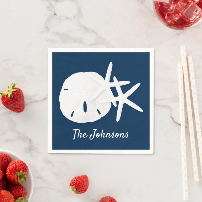 Servilleta De Papel Personalizado azul de la marina costera de la mari (In situ)