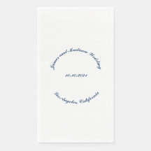 Personalizado azul marino blanco curvo Nombre boda