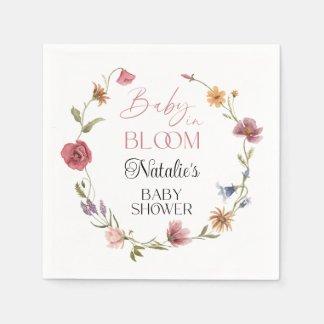 Servilleta De Papel Personalizado Baby Shower Paper Napkins Wildflower