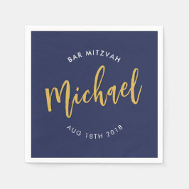 Servilleta De Papel PERSONALIZADO Bar Mitzvah almuerzo caligrafía de o