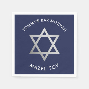Servilleta De Papel PERSONALIZADO Bar Mitzvah mazel tov estrella marin