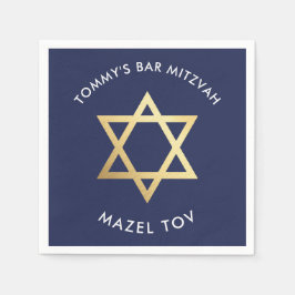 Servilleta De Papel PERSONALIZADO Bar Mitzvah mazel tov estrella marin