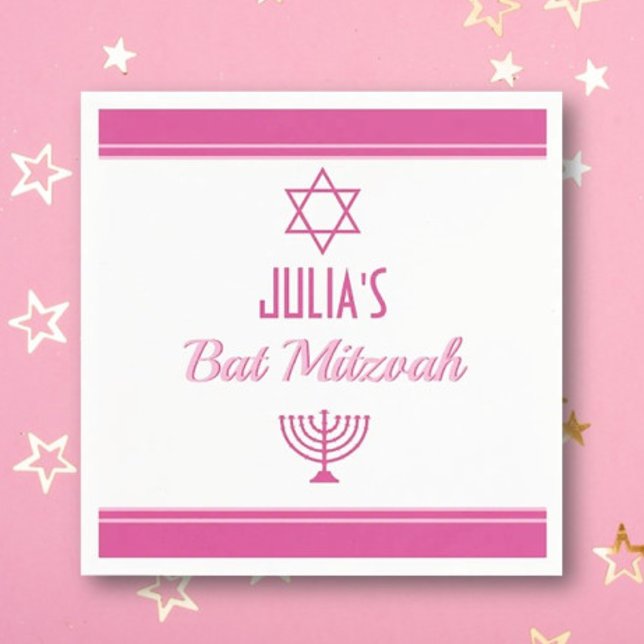Servilleta De Papel Personalizado Bat Mitzvah Napkins (Subido por el creador)
