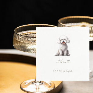 Servilleta De Papel Personalizado Bichon Mascota Boda Napkins