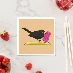 Servilleta De Papel Personalizado Blackbird come un helado
