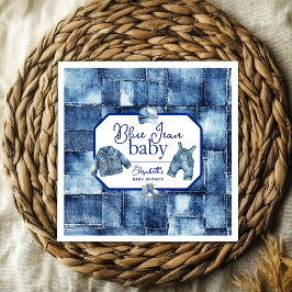 Servilleta De Papel Personalizado Blue Jean Baby Denim Tema Baby Showe