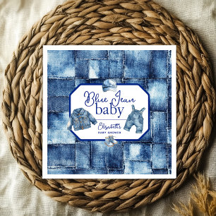 Servilleta De Papel Personalizado Blue Jean Baby Denim Tema Baby Showe