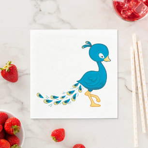 Servilleta De Papel Personalizado Blue Peacock Bird