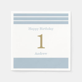 Servilleta De Papel Personalizado Blue Stripes Baby Boy Napkins