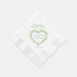 Servilleta De Papel Personalizado boda de arte de línea Mistletoe